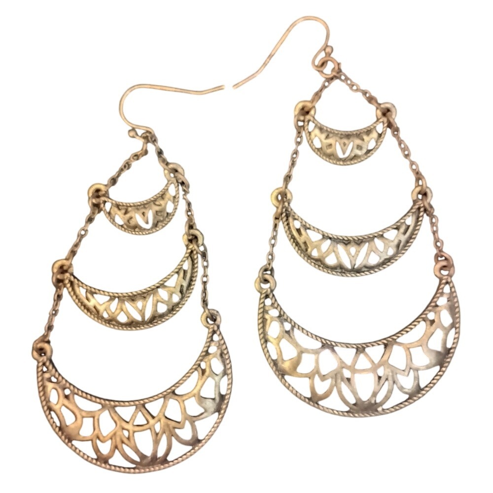 Vintage‎ tear drop coppertoned earrings SKUJ037
